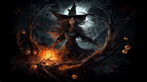 fall witch background